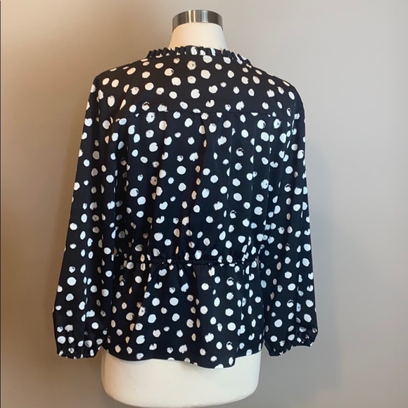 EUC J. Crew Polka Dot Peplum Blouse - Picture 5 of 9